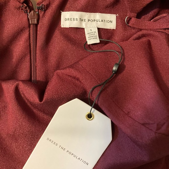 NEW Dress the population burgendy dress - Picture 3 of 3